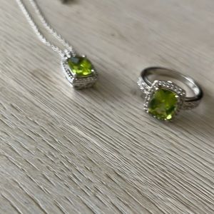 Peridot necklace and ring